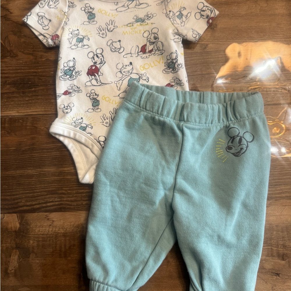 Mickey Mouse One piece and Pants Set 3/6month Disney